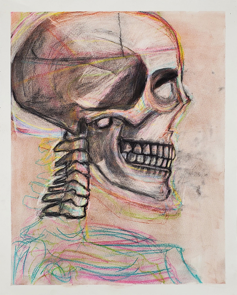 For This project I used colored chalk and charcoal.